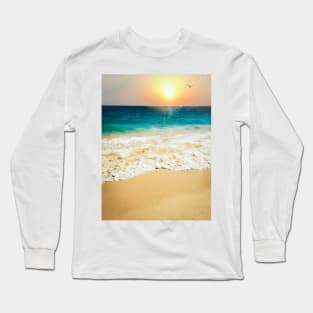 Beautiful Summer Beach Sunset Photo Long Sleeve T-Shirt